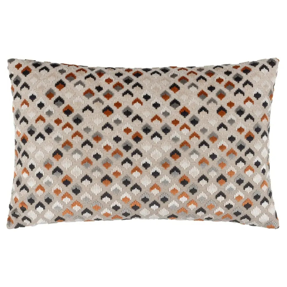 Lexington Cushion - Ginger and Grey, Velvet Jacquard image