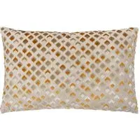 Lexington Jacquard Cushion - Gold, Velvet