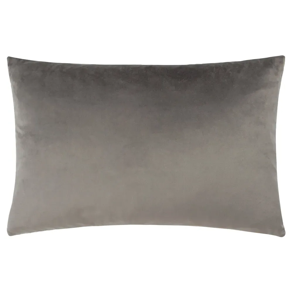 Lexington Jacquard Cushion - Grey, Velvet