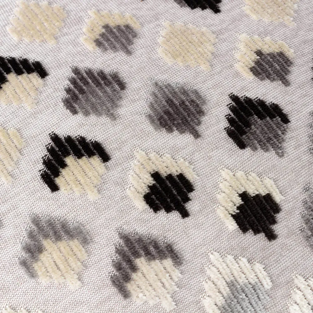 Lexington Jacquard Cushion - Grey, Velvet