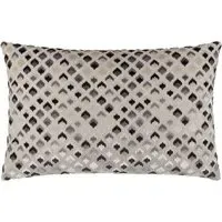 Lexington Jacquard Cushion - Grey, Velvet
