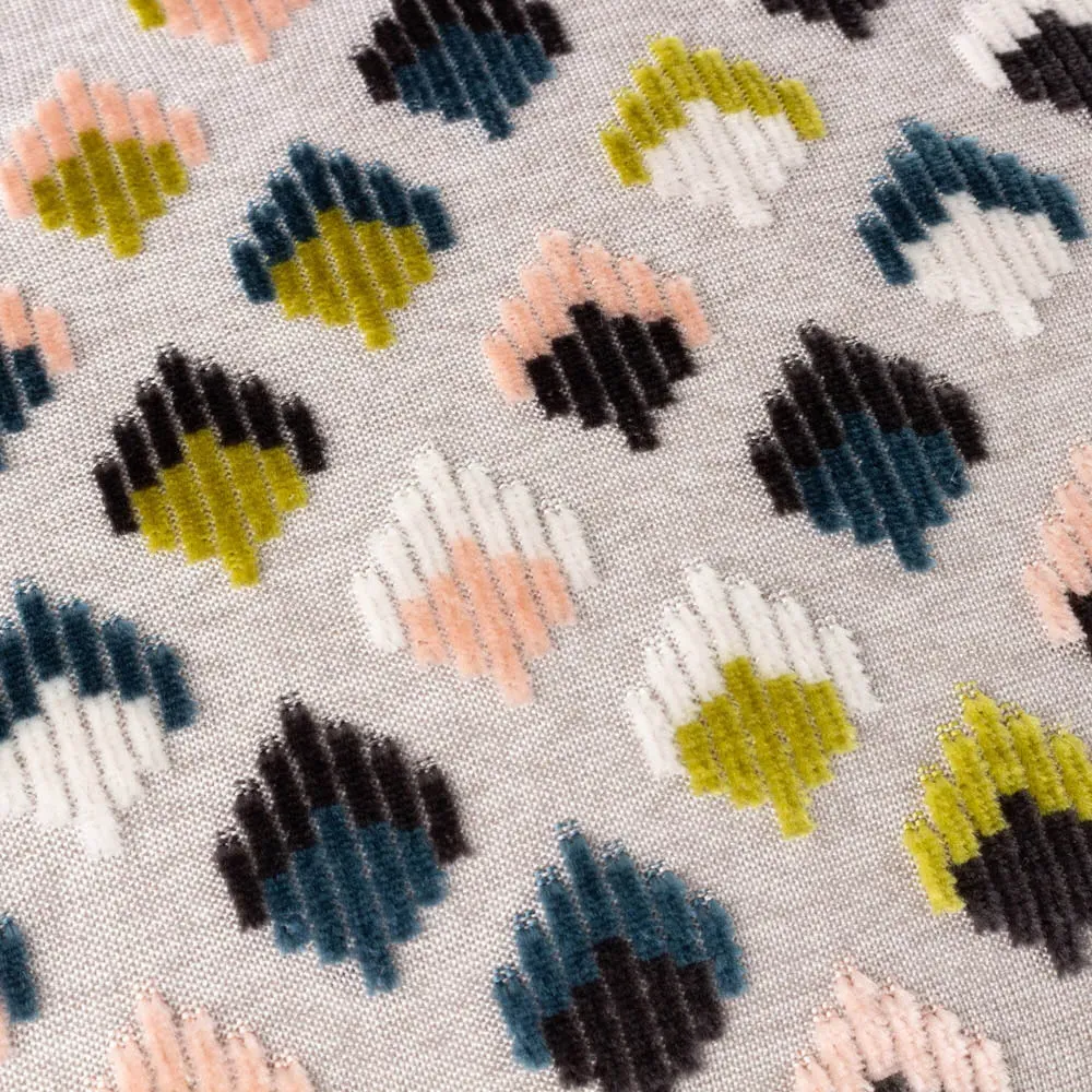 Lexington Jacquard Cushion - Smoke, Velvet