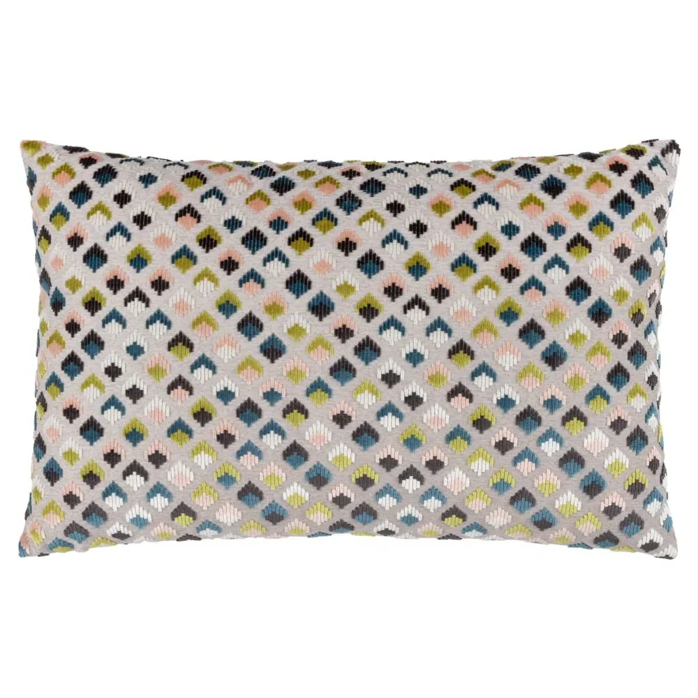 Lexington Jacquard Cushion - Smoke, Velvet