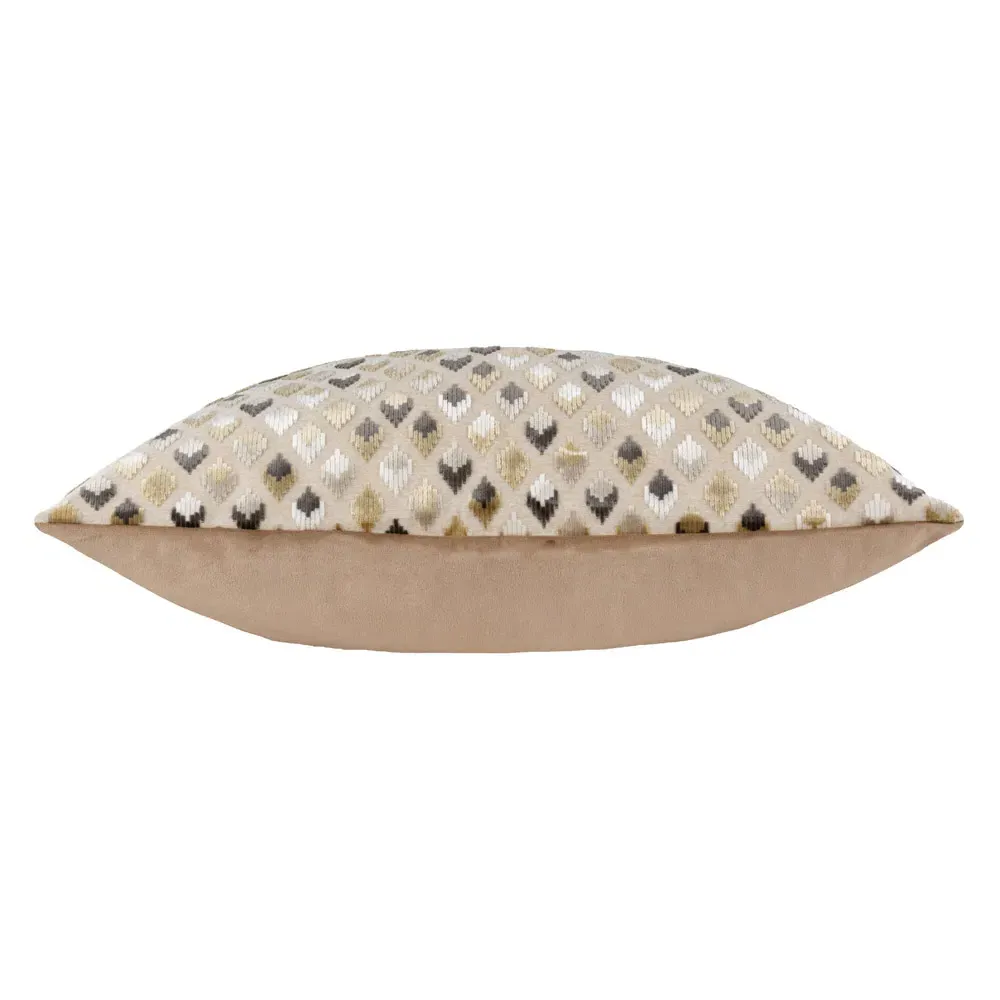Lexington Jacquard Cushion - Warm Taupe, Velvet