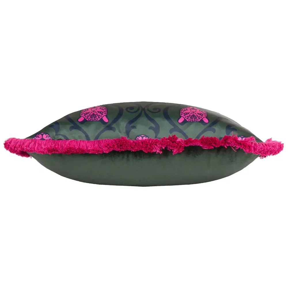 Lupita Fringed Cushion - Multi, Satin