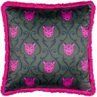 Lupita Fringed Cushion - Multi, Satin