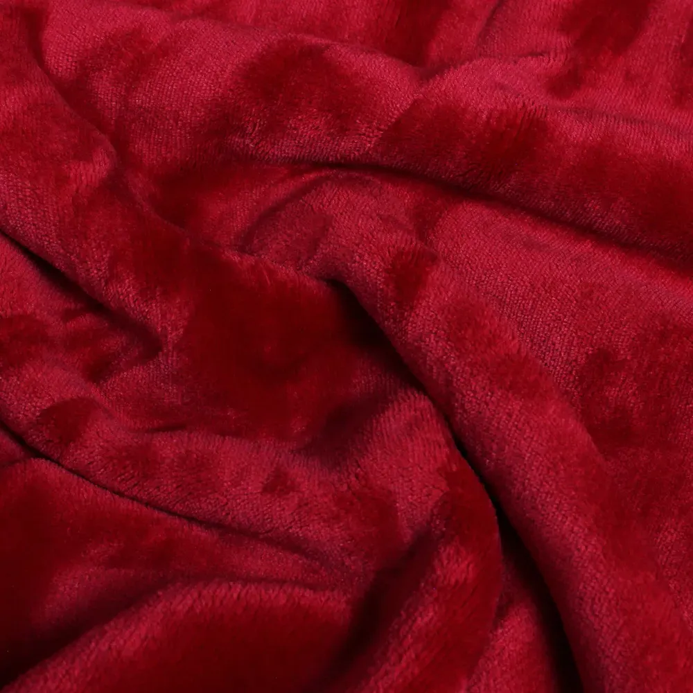 Luxe Sherpa Fleece Throw - Red, Polyester