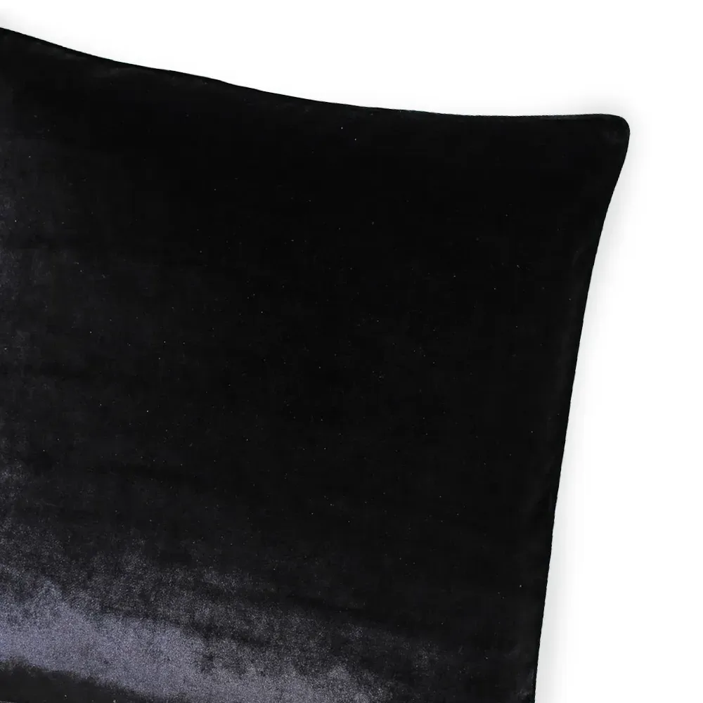 Luxe Velvet Piped Cushion - Black