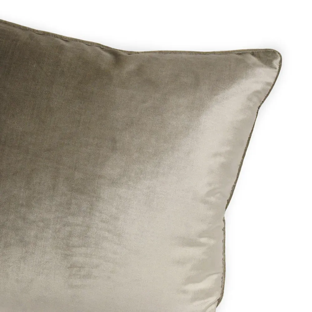Luxe Velvet Piped Cushion - Mink