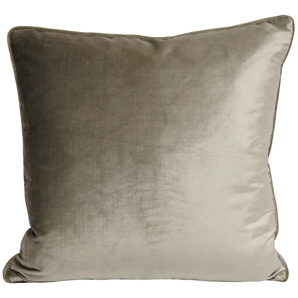 Luxe Velvet Piped Cushion - Mink