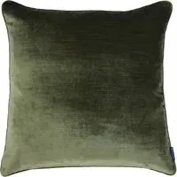 Luxe Velvet Piped Cushion - Olive Green