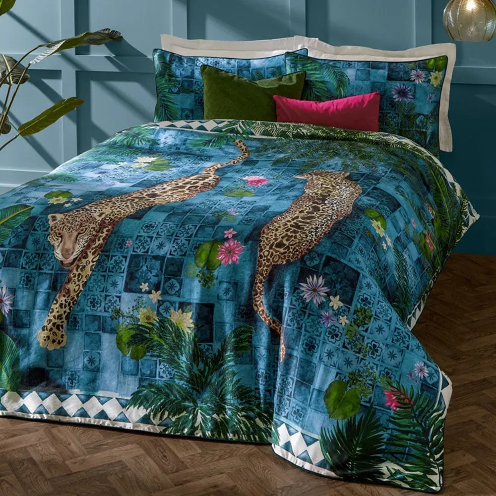 Majorelle Super King Size Duvet Cover Set - Azure Blue
