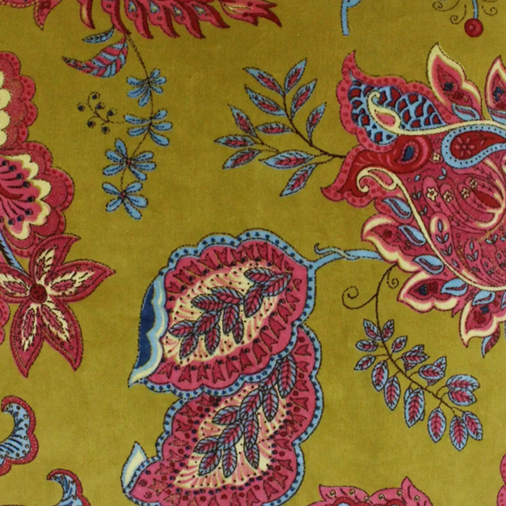 Malisa Square Paisley Cushion - Lemon Curry, Cotton