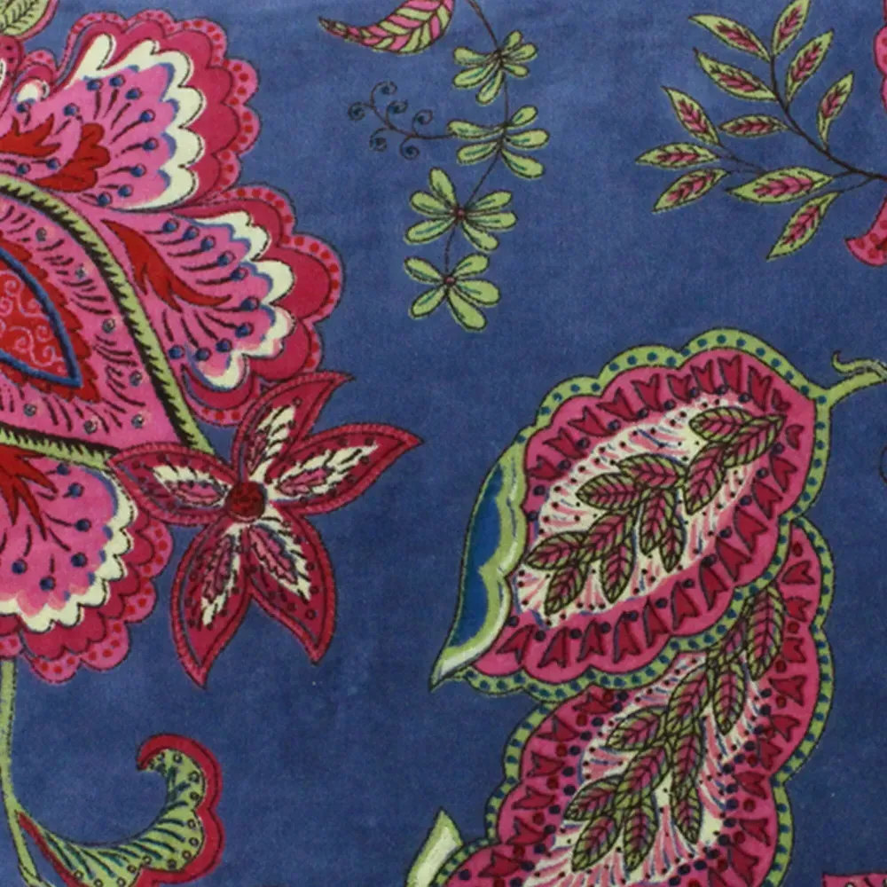 Malisa Square Paisley Cushion - Smoke Blue, Cotton