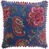 Malisa Square Paisley Cushion - Smoke Blue, Cotton