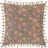 Marisa Floral Cotton Velvet Cushion - Petrol