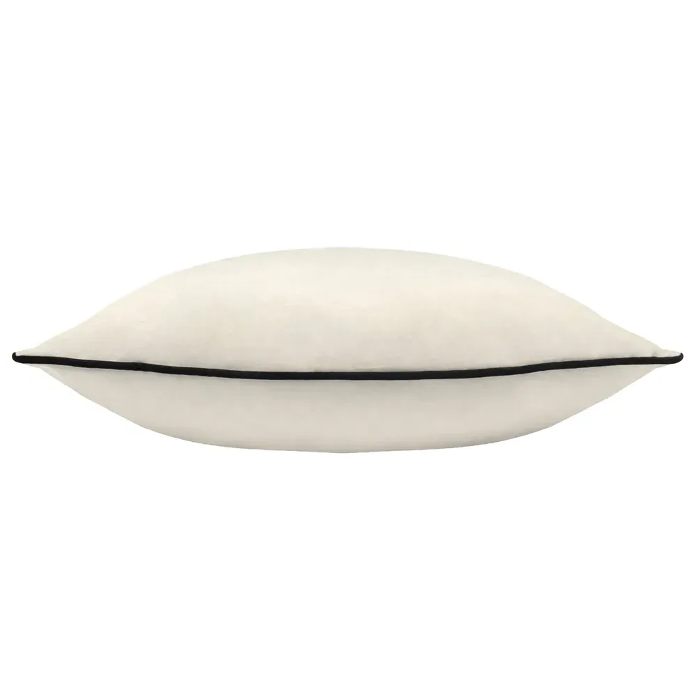 Meridian Ivory Black Velvet Cushion