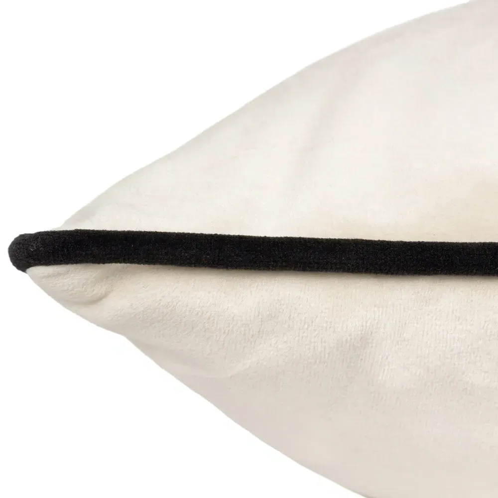 Meridian Ivory Black Velvet Cushion