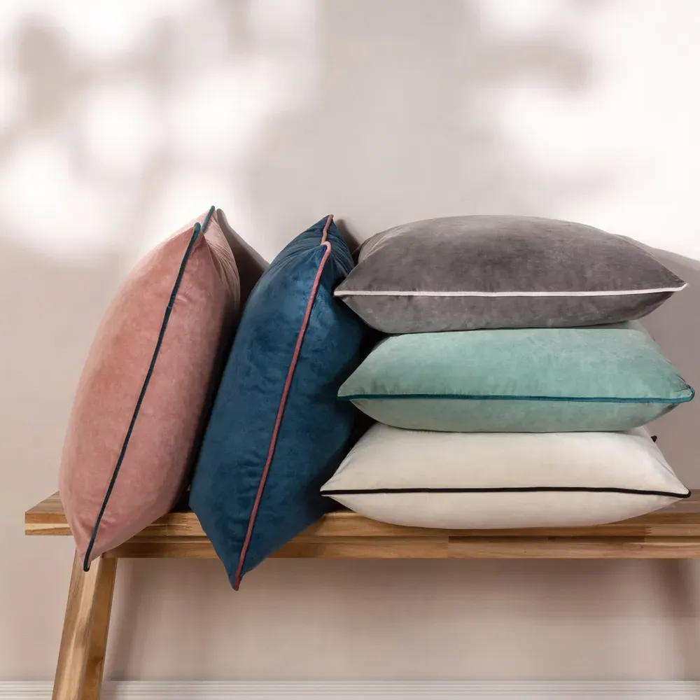 Meridian Mineral Velvet Cushion - Teal
