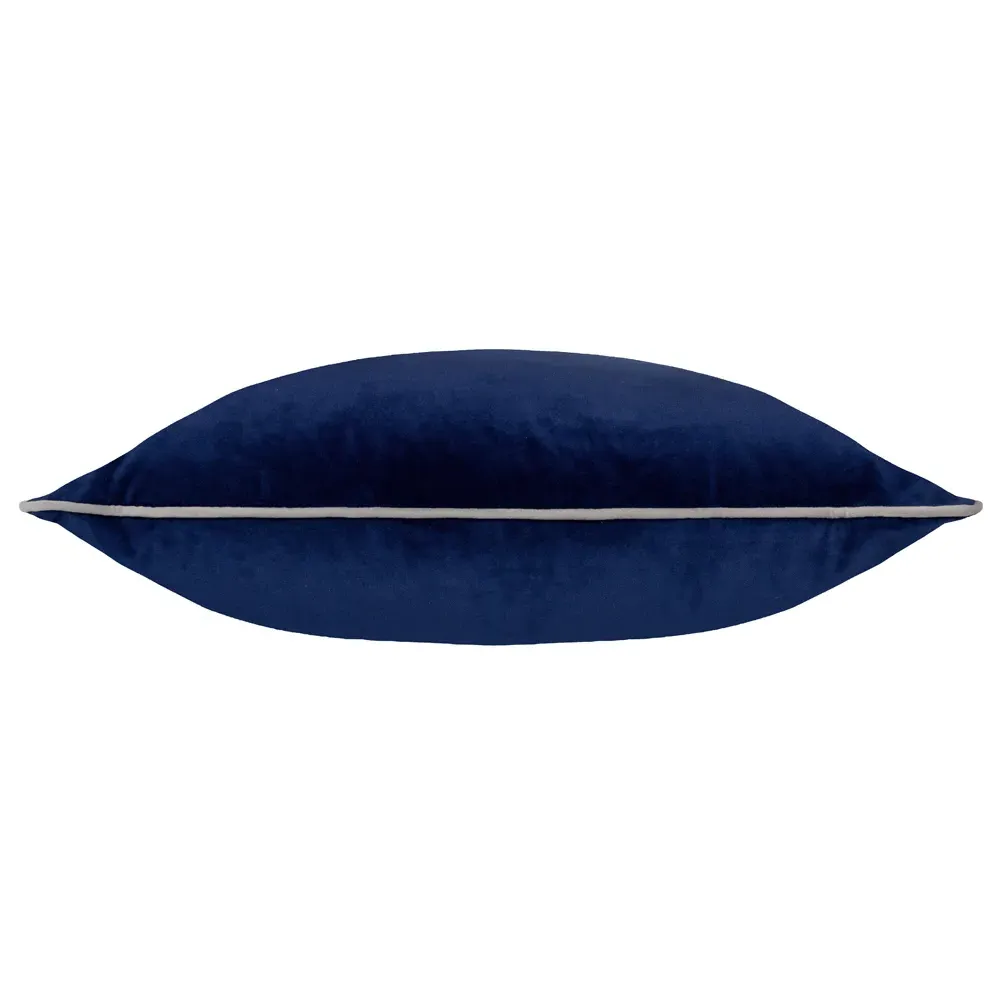 Meridian Navy Silver Velvet Cushion
