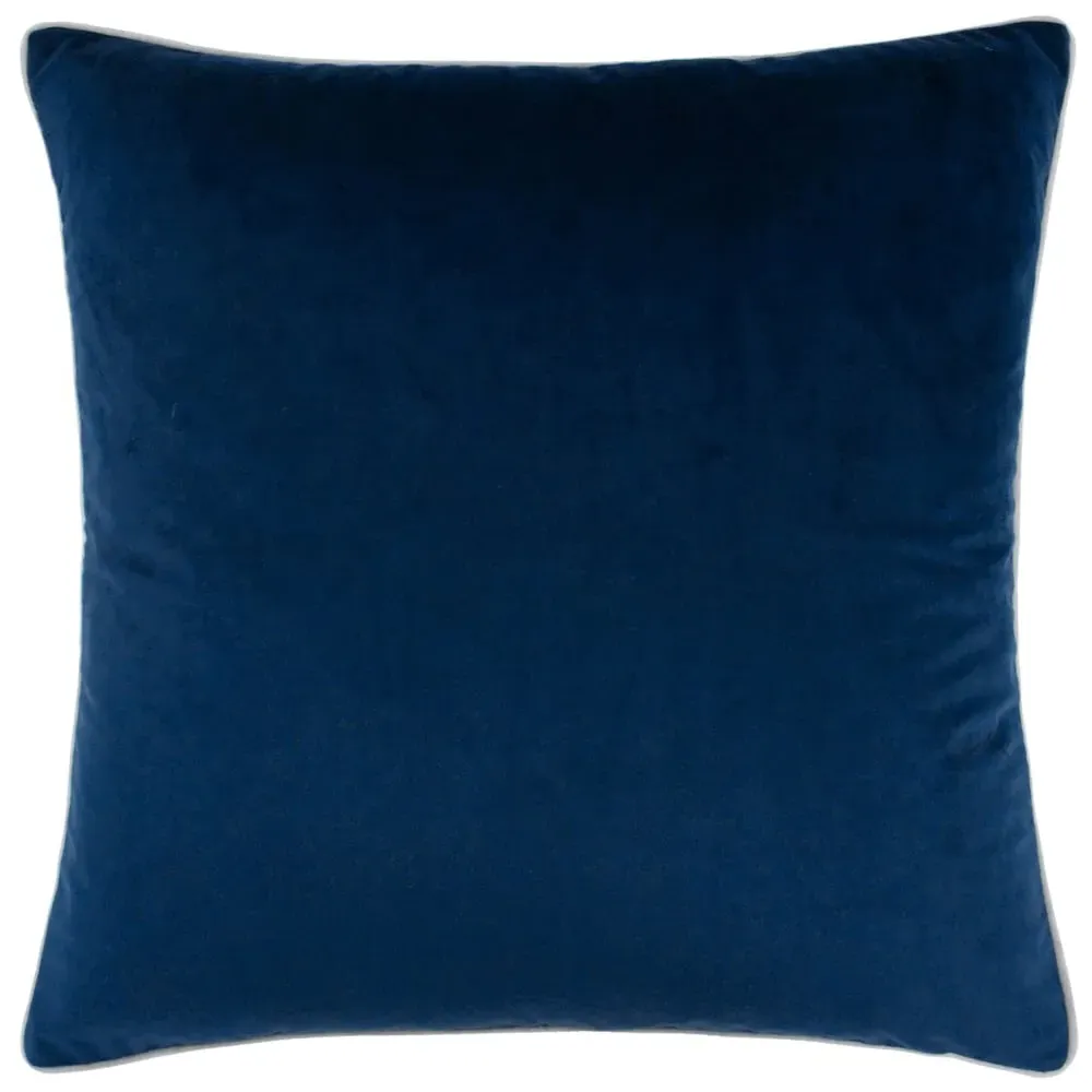 Meridian Navy Silver Velvet Cushion