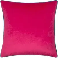Meridian Raspberry Velvet Cushion - Teal