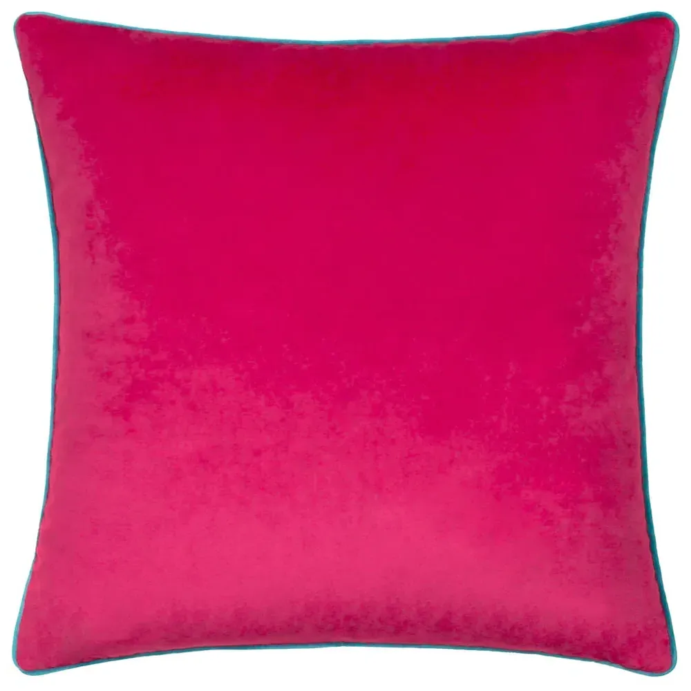 Meridian Raspberry Velvet Cushion - Teal