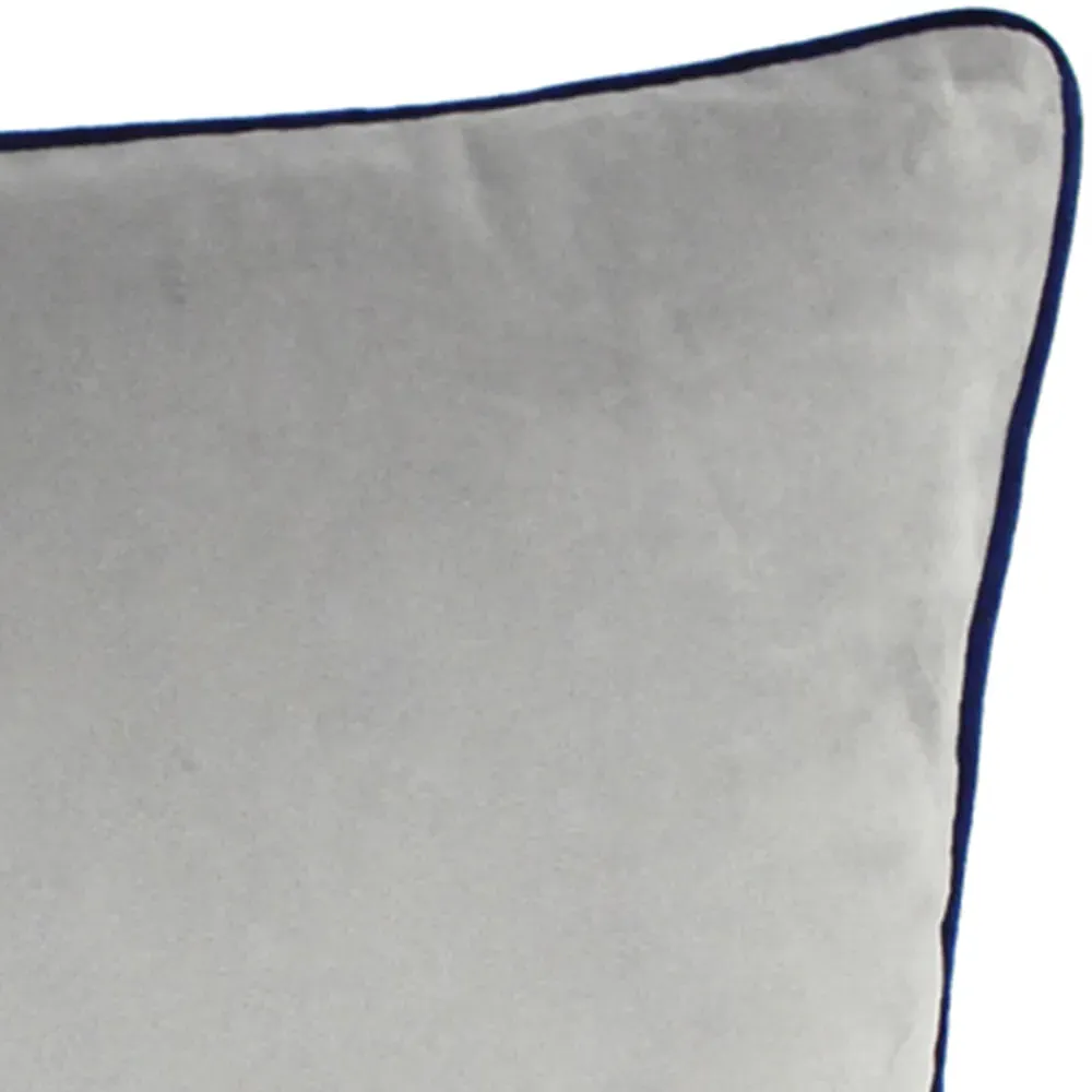 Meridian Silver Navy Velvet Cushion