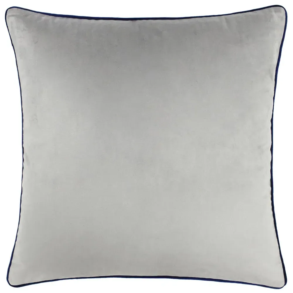 Meridian Silver Navy Velvet Cushion