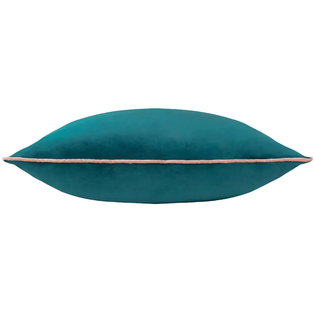 Meridian Teal Blush Velvet Cushion