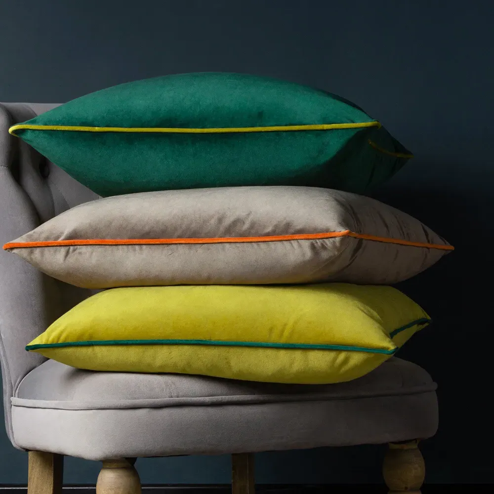 Meridian Velvet Cushion - Grey, Velvet