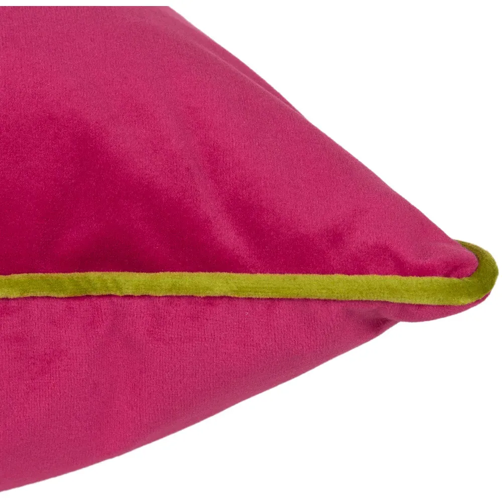 Meridian Velvet Cushion - Hot Pink, Lime