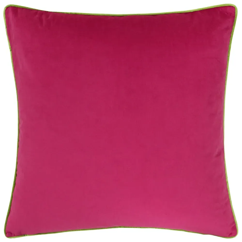 Meridian Velvet Cushion - Hot Pink, Lime image