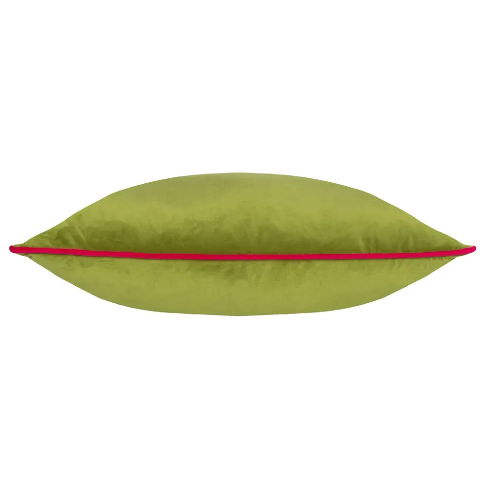 Meridian Velvet Cushion - Lime, Hot Pink