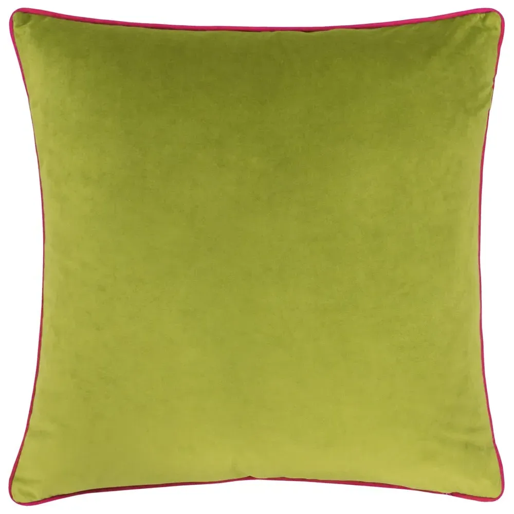 Meridian Velvet Cushion - Lime, Hot Pink