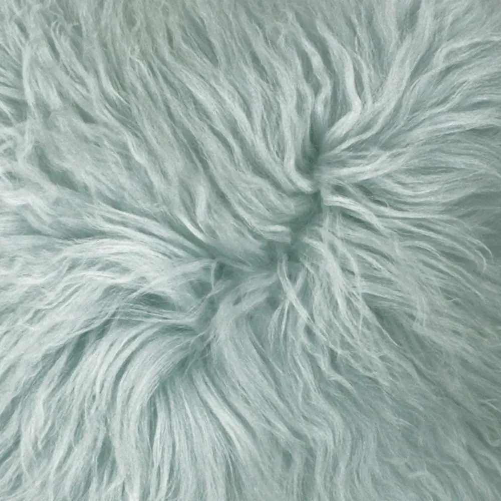 Mongolian Sheepskin Cushion - Blue