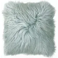 Mongolian Sheepskin Cushion - Blue