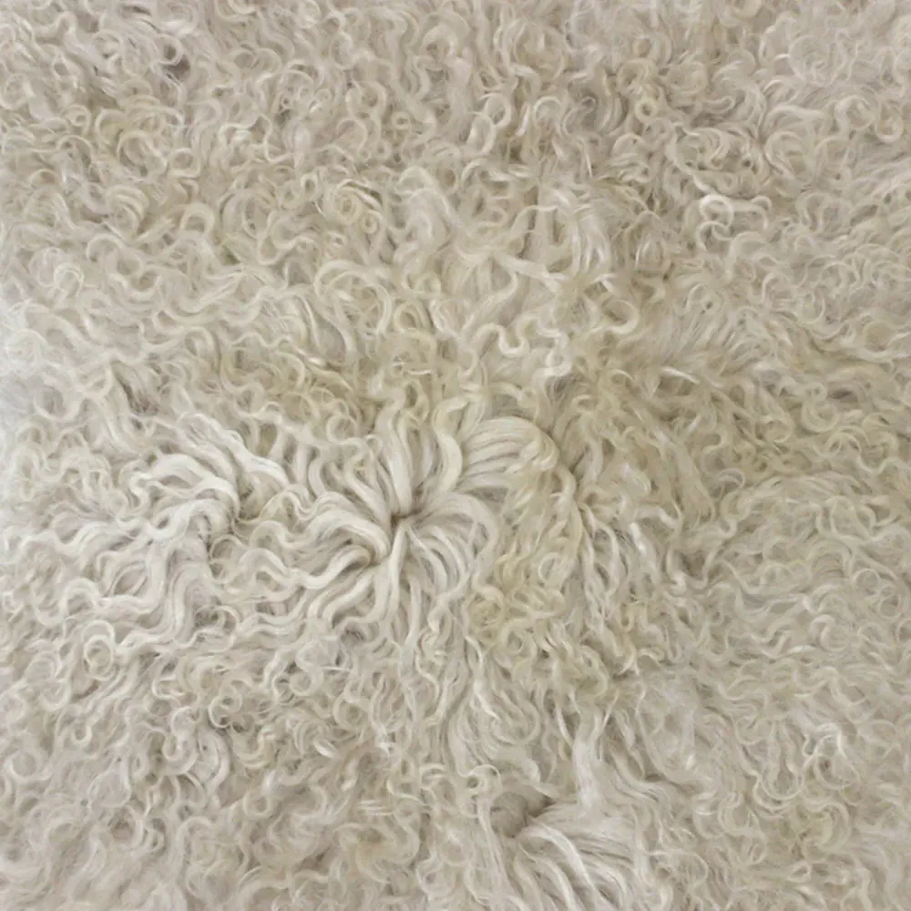 Mongolian Sheepskin Cushion - Oatmeal