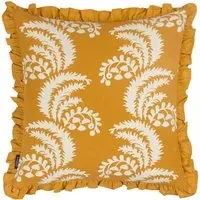 Montrose Floral Cushion with Fringe - Orange, Cotton