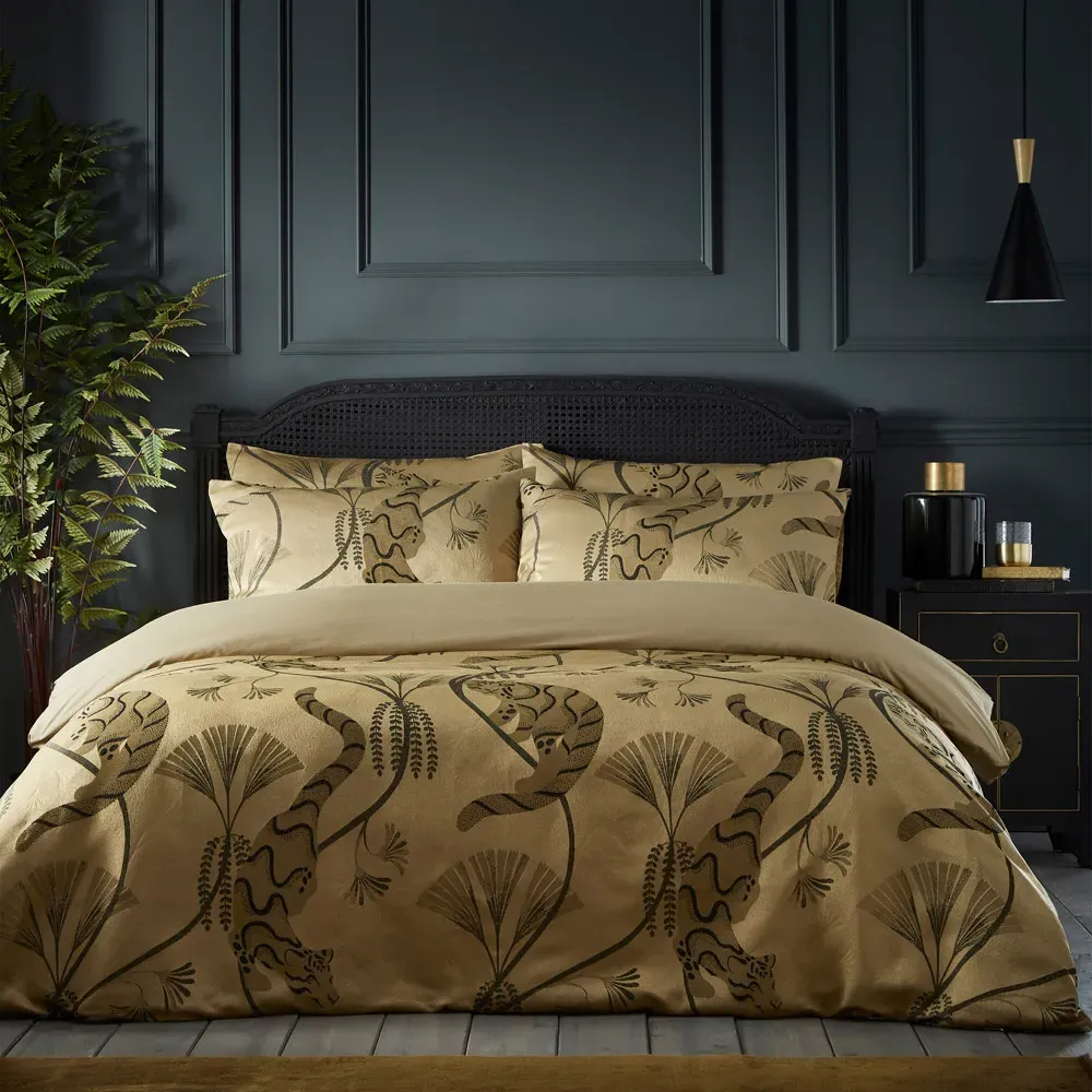 Moon Dusk King Size Duvet Cover Set - Gold, Jacquard