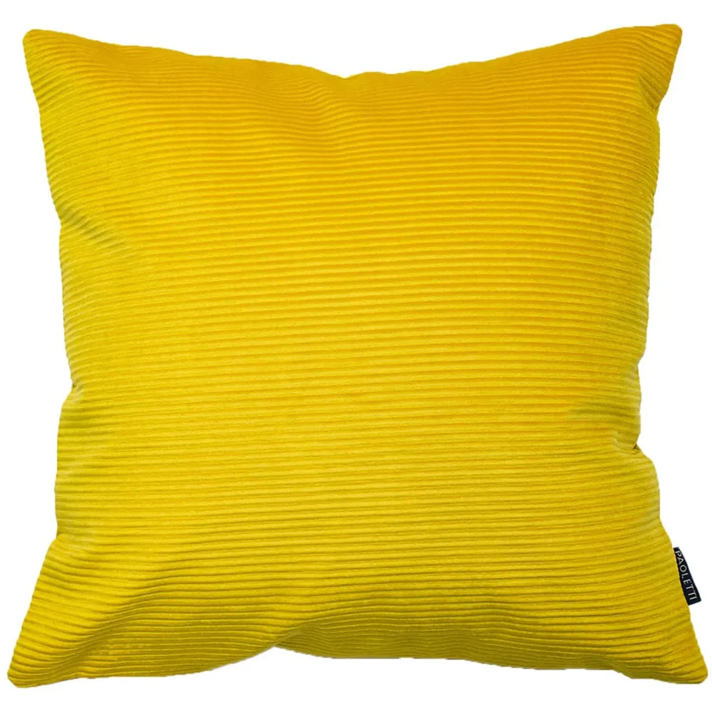 Munich Ribbed Corduroy Cushion - Yellow image