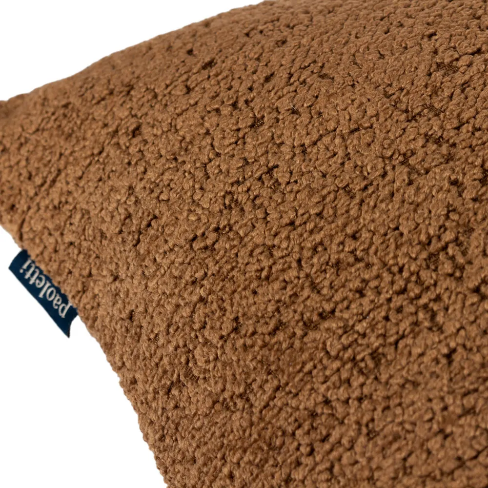 Nellim Boucle Cushion - Brown, Polyester