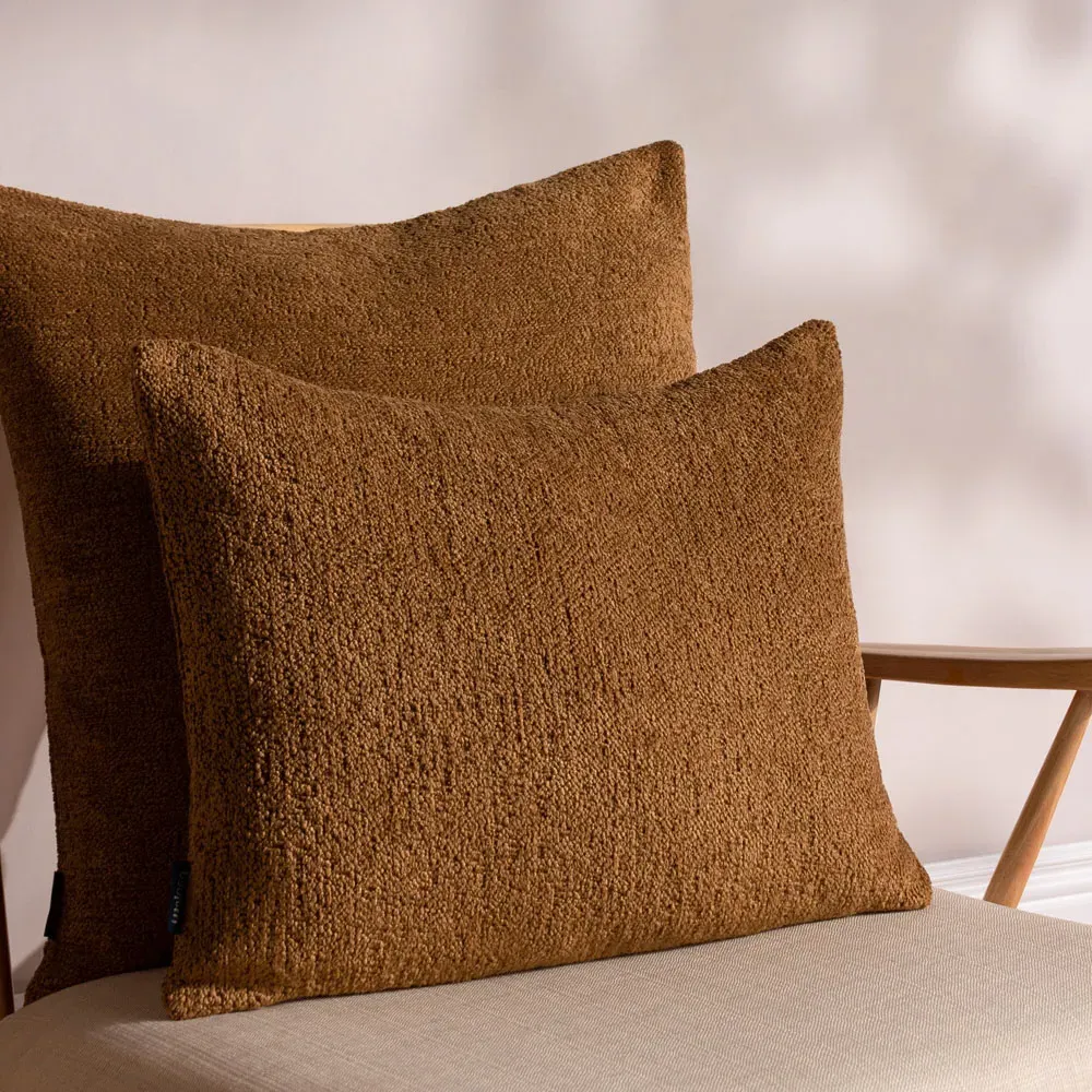 Nellim Boucle Cushion - Brown, Polyester