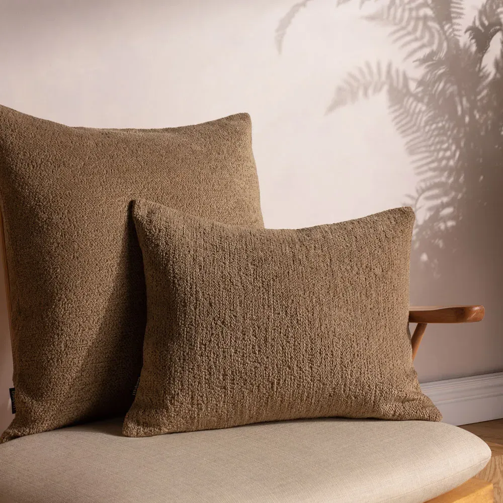 Nellim Square Boucle Cushion - Brown, Polyester