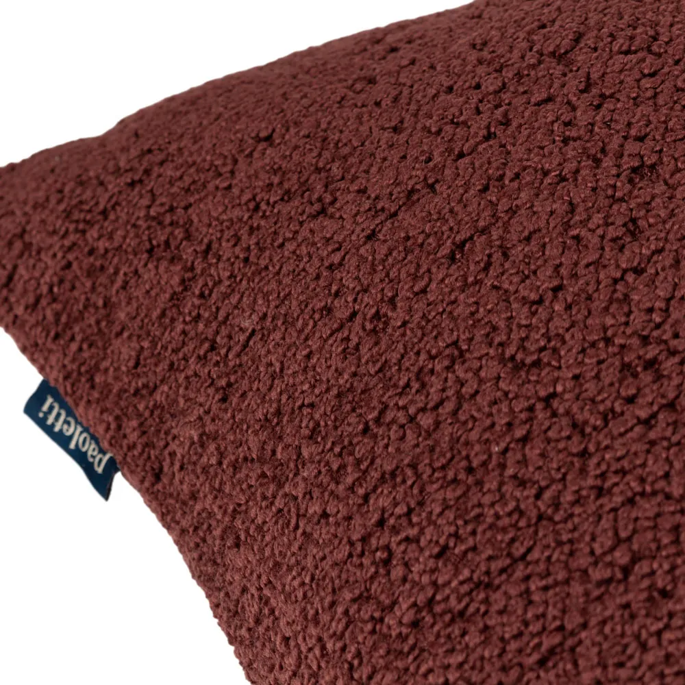 Nellim Square Boucle Cushion - Red, Polyester