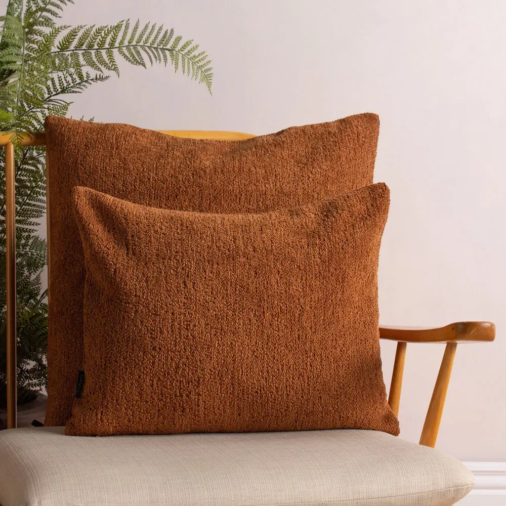 Nellim Square Boucle Cushion - Rust, Polyester