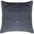 New Diamante Large Quilted Cushion - Pewter, Faux Velvet
