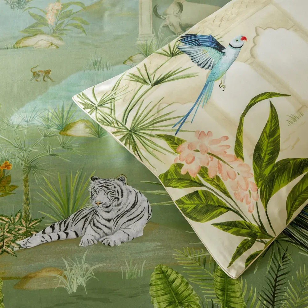 Odisha Exotic Super King Size Duvet Cover Set - Green