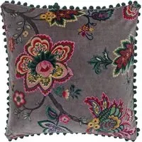 Palampur Cushion with Pompom Edges - Multi, Velvet