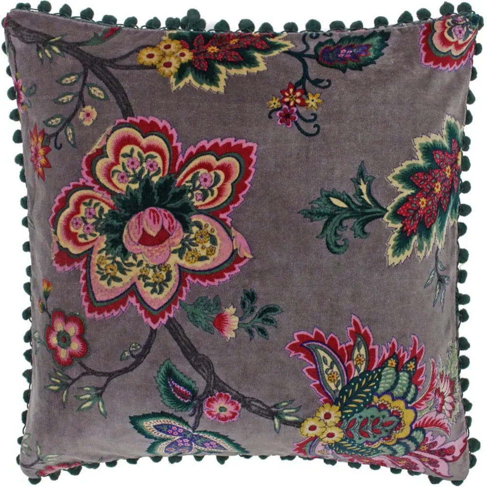 Palampur Cushion with Pompom Edges - Multi, Velvet image
